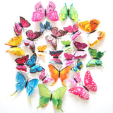 60 PCS Home Decoration Originality Double- deck PVC 3D Butterfly Wall Paste