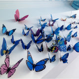 60 PCS Home Decoration Originality Double- deck PVC 3D Butterfly Wall Paste