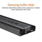 3-section Mute Stainless Steel Sliding Drawer Slides Ball Slide Rail Length: 25cm