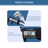Plastic Fiber Digital Display Vernier Caliper, Measure Range: 100mm, Plastic Box Packing