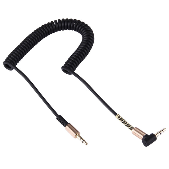 3.5mm Jack Male to Male Plug Stereo Audio AUX Retractable Coiled Cable 1.6m(Black)