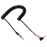 3.5mm Jack Male to Male Plug Stereo Audio AUX Retractable Coiled Cable 1.6m(Black)