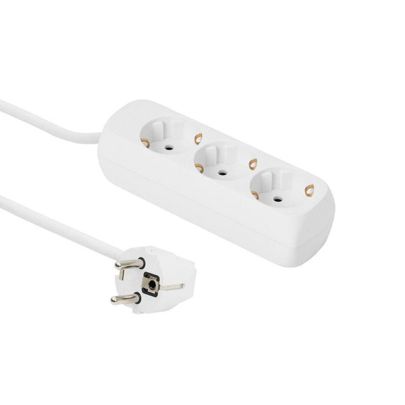 MicroConnect 3-way Schuko Power Socket, 3m, White