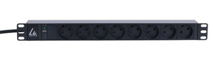 Lanview 19'' rack mount power strip 10A with 8 x danish type K socket