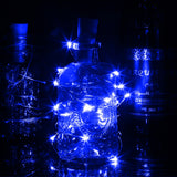 1m 10 LEDs SMD 0603 Solar Powered Copper Wire String Light Fairy Lamp Decorative Light(Blue Light)