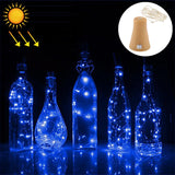 1m 10 LEDs SMD 0603 Solar Powered Copper Wire String Light Fairy Lamp Decorative Light(Blue Light)