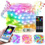 Christmas Decoration USB Copper Wire String Light Remote Controller & Bluetooth Mobile APP Control, Length: 5m 50 LEDs