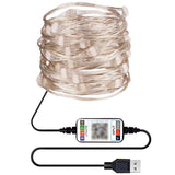 Christmas Decoration RGB Copper Wire String Light Bluetooth Mobile APP Control, Length: 10m 100 LEDs
