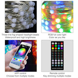 Christmas USB Copper Wire String Light Remote Controller Mobile APP Control, Length: 10m 100 LEDs