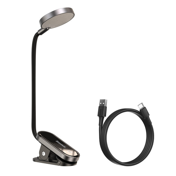 Baseus DGRAD-0G Comfort Reading USB Charging Mini Portable Clip Lamp(Dark Gray)