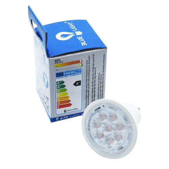 Blue Light 6W GU10 470 Lm 2700k Led Bulb