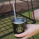 4pcs Outdoor Camping Folding Stainless Steel Water Cup Set (Black)