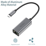 WiWU Alpha RJ45 USB-C / Type-C to RJ45 HUB Adapter Gigabit