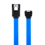 SATA III Female Straight to 7 Pin Female Elbow Data Cable Extension Cable for HDD / SSD, Total 50cm(Blue)