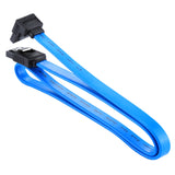 SATA III Female Straight to 7 Pin Female Elbow Data Cable Extension Cable for HDD / SSD, Total 50cm(Blue)