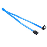 SATA III Female Straight to 7 Pin Female Elbow Data Cable Extension Cable for HDD / SSD, Total 50cm(Blue)