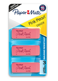 Paper Mate Pink Pearl Erasers, Large, 3 Count