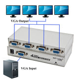 4 Port 150MHz VGA Splitter (1 VGA Input, 4 VGA Output)