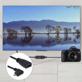 90 Degree Micro HDMI Left-toward Male to HDMI Female Cable Adapter 19cm (Black)