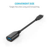 USB-C / Type-C 3.1 Male to USB 3.0 Female OTG Cable, Length: 19cm(Black)