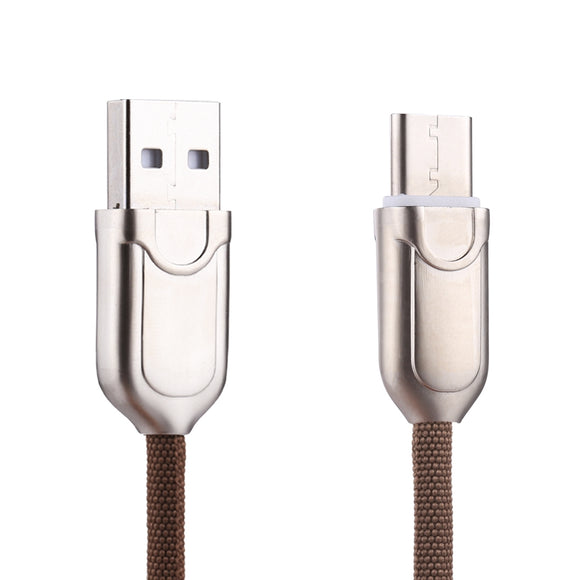 1m 2A USB-C / Type-C to USB 2.0 Data Sync Quick Charger Cable(Brown)