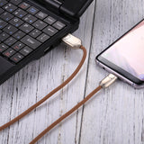 1m 2A USB-C / Type-C to USB 2.0 Data Sync Quick Charger Cable(Brown)