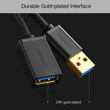 Ugreen 50cm USB 3.0 Male to Female Data Sync Super Speed Transmission Extension Cord Cable