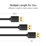 Ugreen 50cm USB 3.0 Male to Female Data Sync Super Speed Transmission Extension Cord Cable