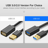 Ugreen 50cm USB 3.0 Male to Female Data Sync Super Speed Transmission Extension Cord Cable