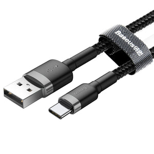 Baseus 1m 3A Max USB to USB-C / Type-C Data Sync Charge Cable(Grey)