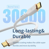 WIWU Vitality Series WI-C018 PD100W USB-C / Type-C to USB-C / Type-C Fast Charging Data Cable, Length: 1.2m (White)