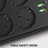 LDNIO SE6403 4 x USB Ports Multi-function Travel Home Office Non-slip Socket, Cable Length: 2m, EU Plug