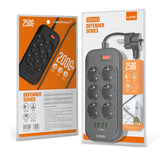 LDNIO SE6403 4 x USB Ports Multi-function Travel Home Office Non-slip Socket, Cable Length: 2m, EU Plug