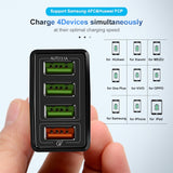 30W QC 3.0 USB + 3 USB 2.0 Ports Mobile Phone Tablet PC Quick Charger Travel Charger, EU Plug(White)