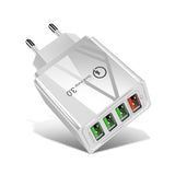 30W QC 3.0 USB + 3 USB 2.0 Ports Mobile Phone Tablet PC Quick Charger Travel Charger, EU Plug(White)