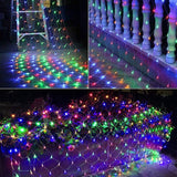 4x6m 672 LEDs Waterproof Fishing Net Lights Curtain String Lights Fairy Wedding Party Holiday Decoration Lamp (Colorful Light)