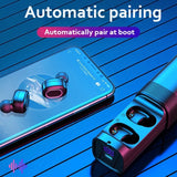 T&G TG909 TWS In-Ear Mini Dual Channel Stereo Bluetooth Earphones with LED Display(Black Gold)