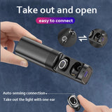 T&G TG909 TWS In-Ear Mini Dual Channel Stereo Bluetooth Earphones with LED Display(Black Gold)