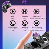 T&G TG909 TWS In-Ear Mini Dual Channel Stereo Bluetooth Earphones with LED Display(Black Gold)