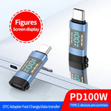 USB-C / Type-C to Type-C OTG Adapter with Digital Display(Blue)