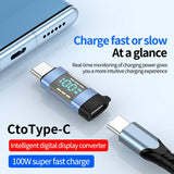 USB-C / Type-C to Type-C OTG Adapter with Digital Display(Blue)