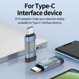 USB-C / Type-C to Type-C OTG Adapter with Digital Display(Blue)