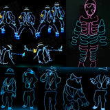 Flexible LED Light EL Wire String Strip Rope Glow Neon Lamp USB Controlle 3M Energy Glasses Glow Line