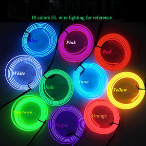 Flexible LED Light EL Wire String Strip Rope Glow Neon Lamp USB Controlle 3M Energy Glasses Glow Line