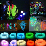 Flexible LED Light EL Wire String Strip Rope Glow Neon Lamp USB Controlle 3M Energy Glasses Glow Line