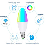 WIFI Smart Light Bulb Voice Control Led Light, Model:2700-6500K+RGBW E14