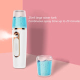 Portable Mini Moisturizing Sprayer Rechargeable Beauty Disinfectant Humidifier Automatic Alcohol Sprayer(White+Gold)