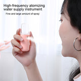 Lipstick Style Facial Hydration Instrument Air Humidifier USB Beauty Cold Spray Instrument Auto Alcohol Disinfection Sprayer(White)