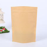 Zipper Self Sealing Kraft Paper Bag with Window Stand Up for Gifts/Food/Candy/Tea/Party/Wedding Gifts, Bag Size:9x14+3cm(Transparent)