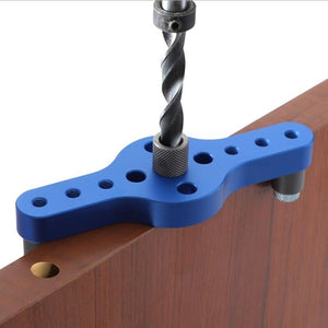 Woodworking Straight Hole Self-centering Round Dowel Drill Positioner DIY Drilling Tool(Blue Monomer)